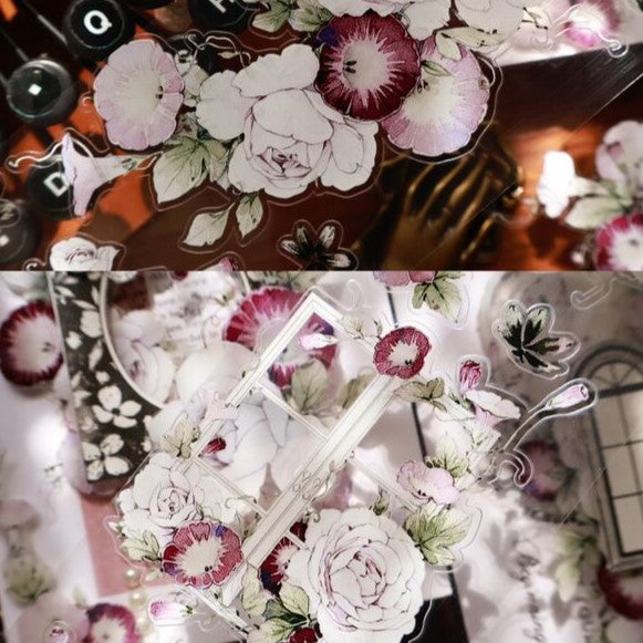 YIERマステ【推窗见花-粉】PETダイカット