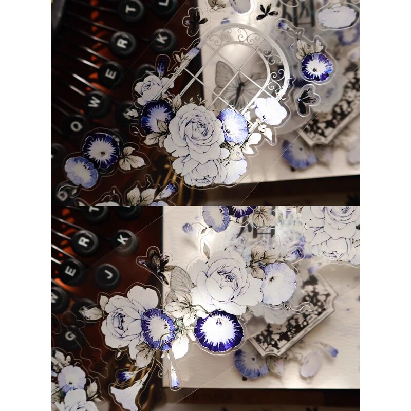 YIERマステ【推窗见花-蓝】PETダイカット