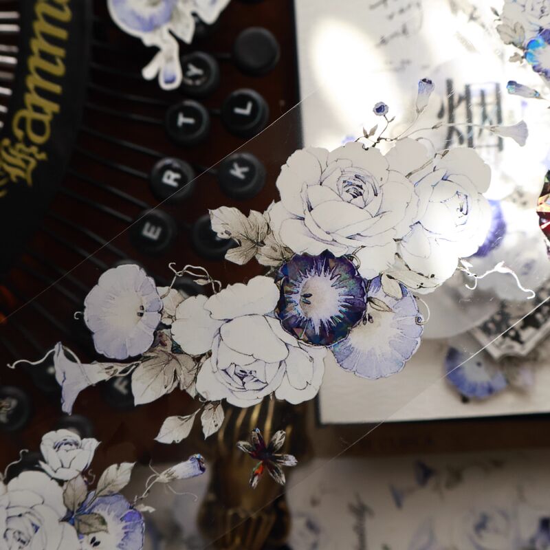 YIERマステ【推窗见花-蓝】PETダイカット