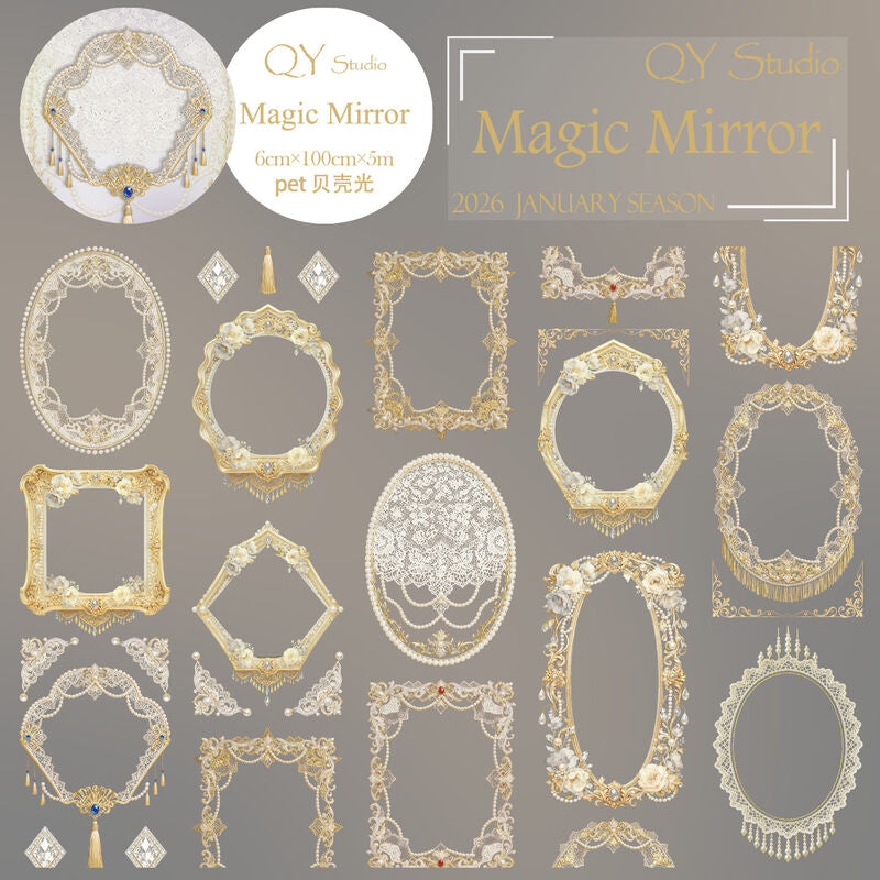 QYマステ1月新作Magic Mirror 6cm×5M 貝殻光