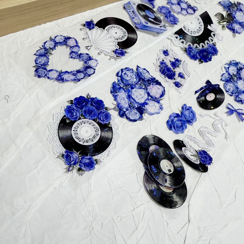 QYマステ2月新作Rosy Records-blue 6cm×5M 貝殻光