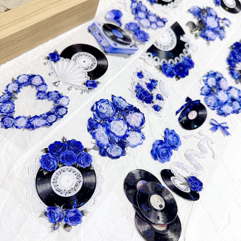QYマステ2月新作Rosy Records-blue 6cm×5M 貝殻光
