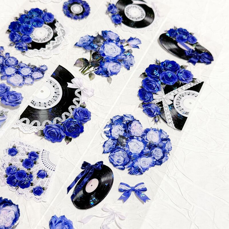 QYマステ2月新作Rosy Records-blue 6cm×5M 貝殻光