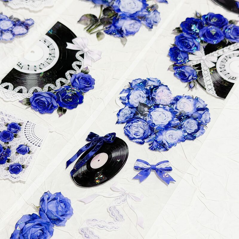 QYマステ2月新作Rosy Records-blue 6cm×5M 貝殻光