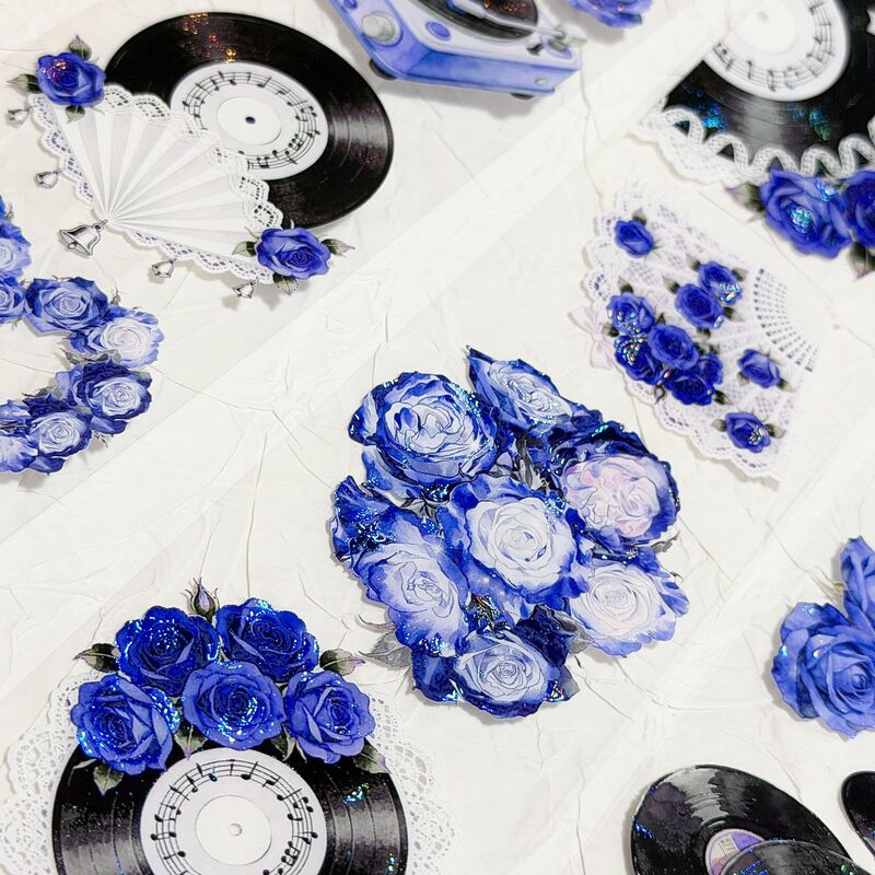 QYマステ2月新作Rosy Records-blue 6cm×5M 貝殻光