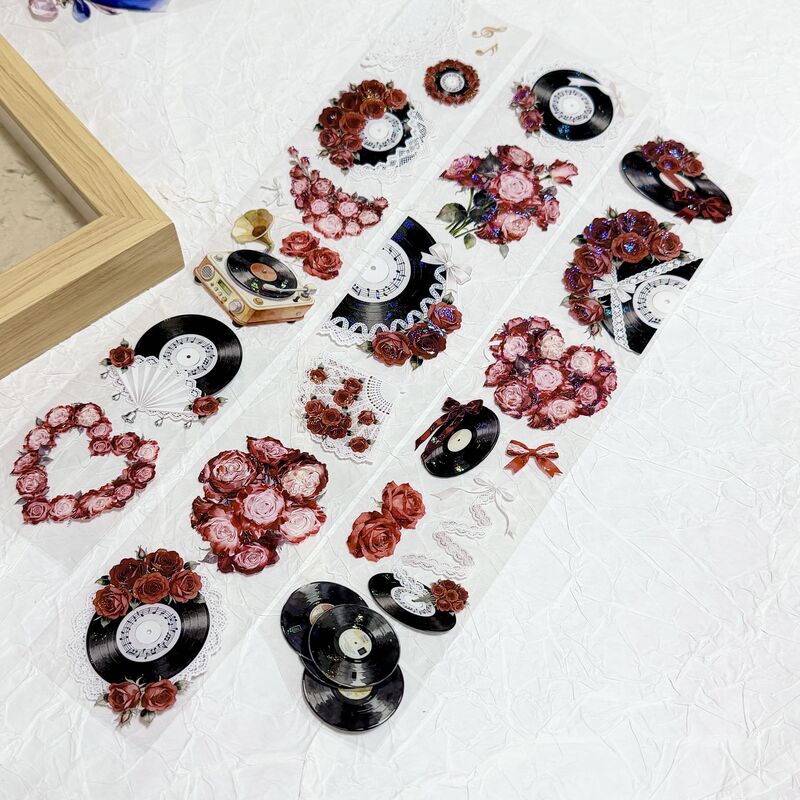 QYマステ2月新作Rosy Records-red 6cm×5M 貝殻光