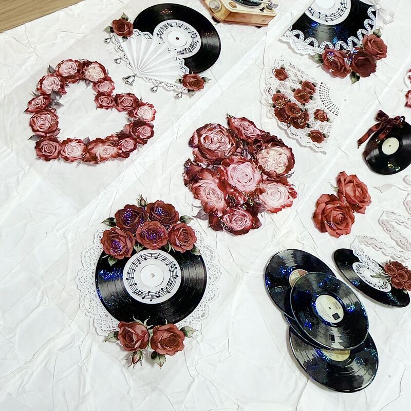 QYマステ2月新作Rosy Records-red 6cm×5M 貝殻光