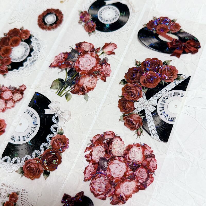QYマステ2月新作Rosy Records-red 6cm×5M 貝殻光