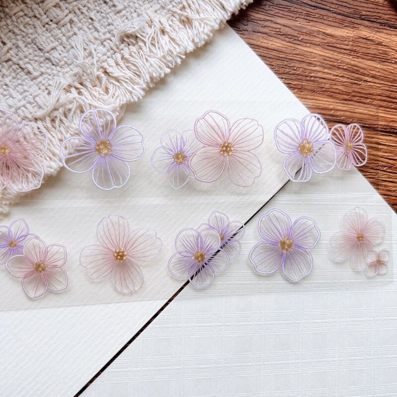 QYマステ8月新作Sketch Petals 3cm×5M（5色500cmループ） PET