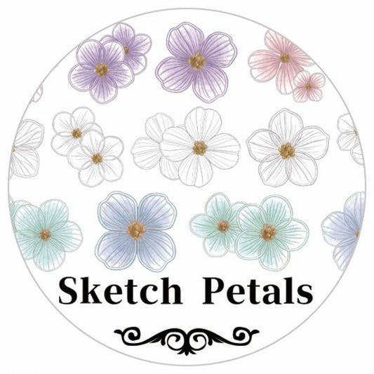 QYマステ8月新作Sketch Petals 3cm×5M（5色500cmループ） PET