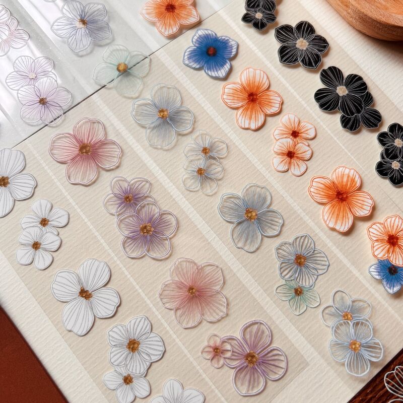 QYマステ8月新作Sketch Petals 3cm×5M（5色500cmループ） PET