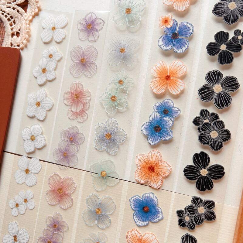 QYマステ8月新作Sketch Petals 3cm×5M（5色500cmループ） PET