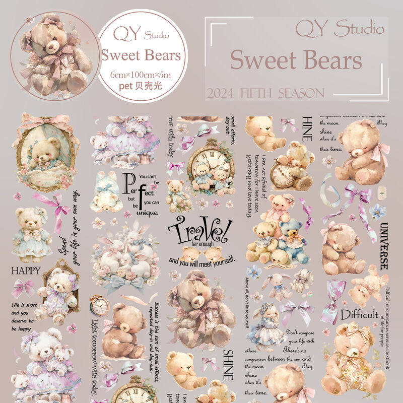 QYマステ★2月再販Sweet Bears 6cm×5M 貝殻光