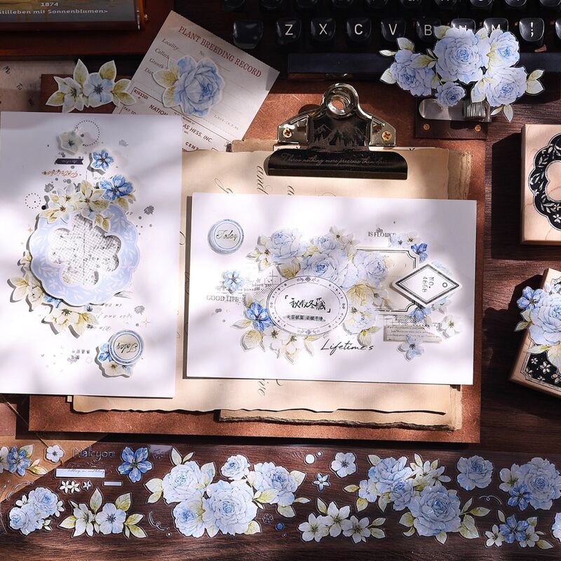 XBマステ涧石蓝【貝殻光・型抜き】5.5cm×6M(150cmループ)