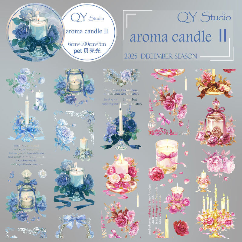 QYマステ12月リニューアル新作aroma candle Ⅱ 6cm×5M 貝殻光